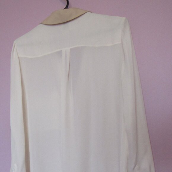 Haute Hippie Silk Blouse, M, Beige/Tan - Picture 5 of 7